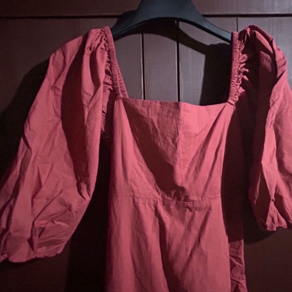 L*Space Bahia Open Back Peasant Maxi Dress Brick Red Size S - NWT - Picture 3 of 16